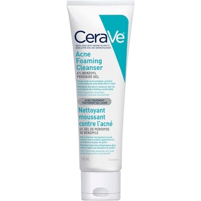 CeraVe Nettoyant moussant contre l'acné 150 ml, 15,36 $/100ml