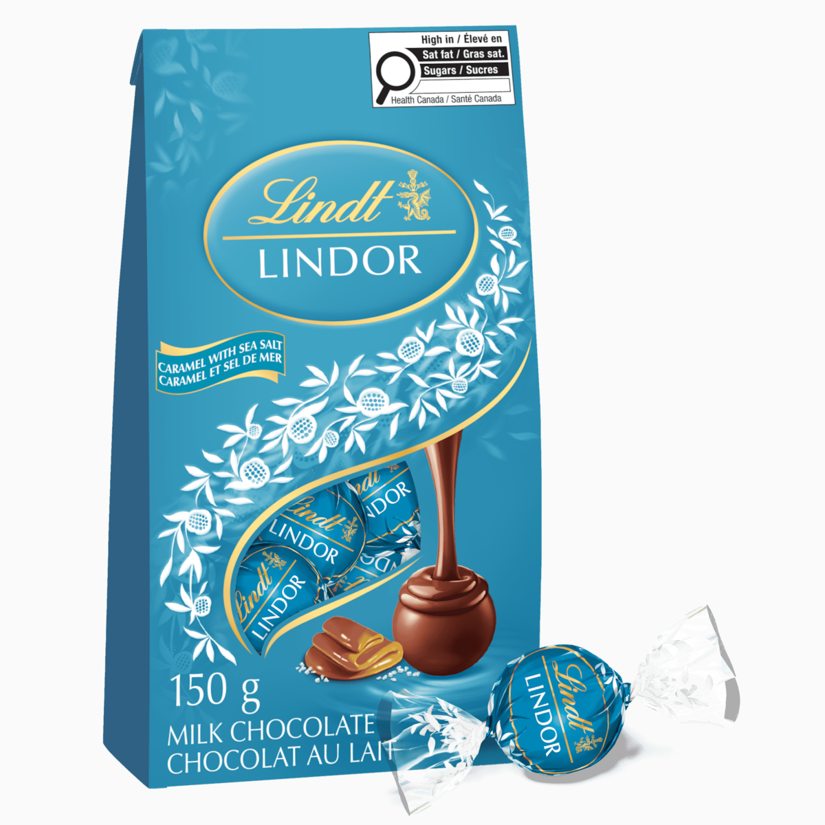 Lindt LINDOR Caramel and Sea Salt Milk Chocolate Truffles Bag