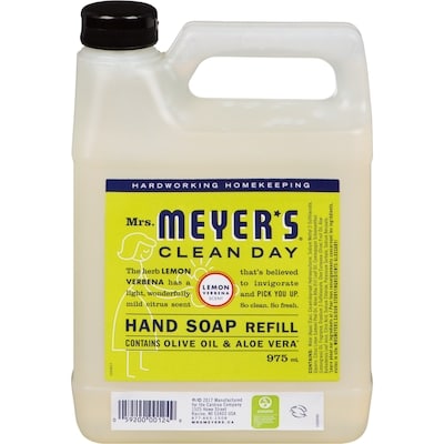 Mrs. Meyer's Clean Day Soap, Lemon Verbena Scent Hand Refill 975 ml, $1.33/100ml