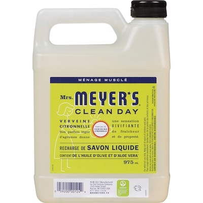 Mrs. Meyer’s Clean Day Parfum De Verveine Citronnelle Recharge De Savon Liquide  975 ml, 1,33 $/100ml