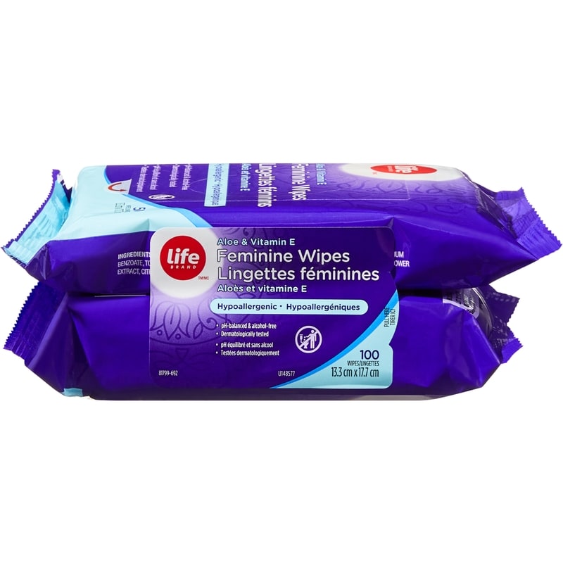 Aloe and Vitamin E Feminine Wipes
