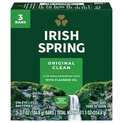 Irish Spring Original Deodorant Bar Soap for Men, 3 Pack 3x104.0 g, $1.54/100g