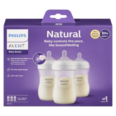 Philips Baby Bottle Natural 260 Ml 1m+ 3 ea, $9.83/1ea