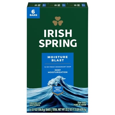 Irish Spring Pain de savon désodorisant icy blast 6x104.0 g, 1,12 $/100g