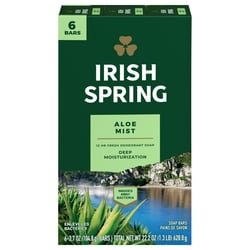 Irish Spring Aloe Mist Deodorant Bar Soap, 6 Pack 6x104.0 g, $1.36/100g