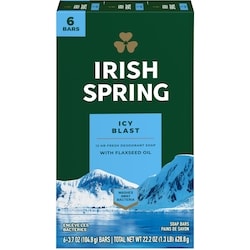 Irish Spring Icy Blast Pain de Savon Désodorisant pour Hommes 6x104.0 g, 1,04 $/100g