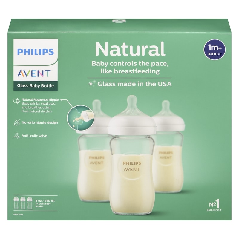 Glass Baby Bottle Natural 240 Ml 1m+