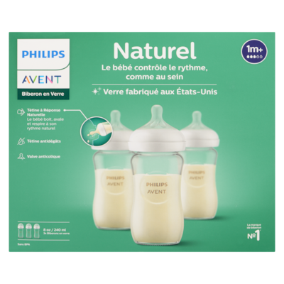 Biberon en verre naturel 240 ml 1m+