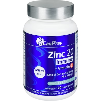 CanPrev Zinc 20 Immune + Vitamin C 120 ea, $0.18/1ea