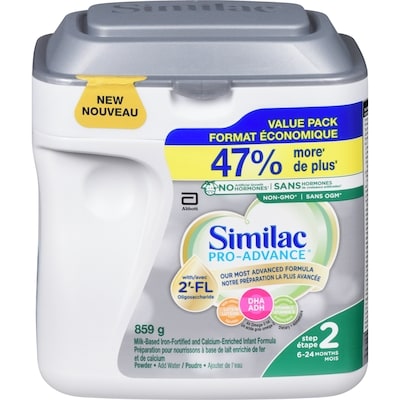 Similac Préparations pour bébé Pro-Advance, étape 2 859 g, 6,52 $/100g 2,96 $/1lb