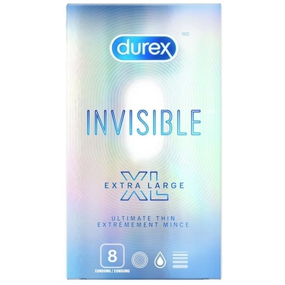 Durex Condoms ultraminces Invisible XL 8 ea, 1,81 $/1ch