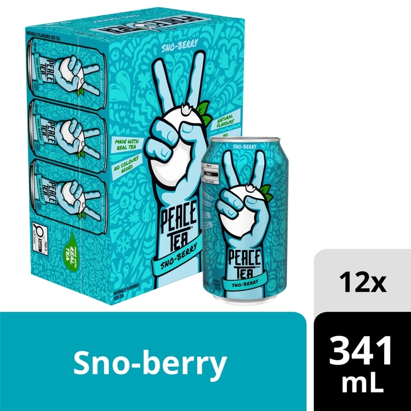 Peace Tea Iced Tea Sno-berry Cans - 12x341.0 ml | Real Canadian