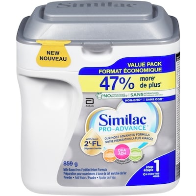 Similac Préparation pour nourrissons étape 1, 0+ mois 859 g, 6,52 $/100g 2,96 $/1lb
