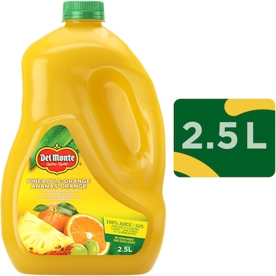Del Monte Mélange de jus ananas-orange 2.5 l, 0,32 $/100ml