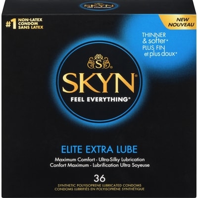 Skyn Synthetic Polyisoprene Lubricated Condoms Elite Extra Lube 36 ea, $0.96/1ea