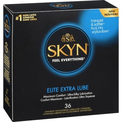 Condoms lubrifiés en polyisoprène synthétique elite extra lube
