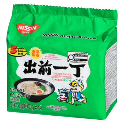 Nouille instantanées avec base de soupe demae ramen saveur de porc artificielle