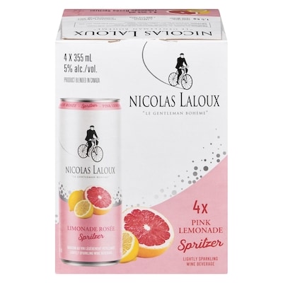 Nicolas Laloux Lightly Sparkling Wine Beverage Pink Lemonade Spritzer (ID required at pick-up) 4x355.0 ml, $0.91/100ml
