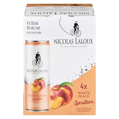 Nicolas Laloux Spritzer White Peach 4Pk (ID required at pick-up) 4x355.0 ml, $0.91/100ml