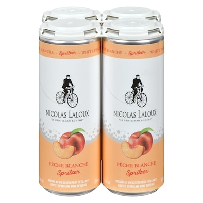 Nicolas Laloux Spritzer à la pêche blanche, paq. de 4 (Pièce d’identité requise au moment du ramassage) 4x355.0 ml, 0,91 $/100ml