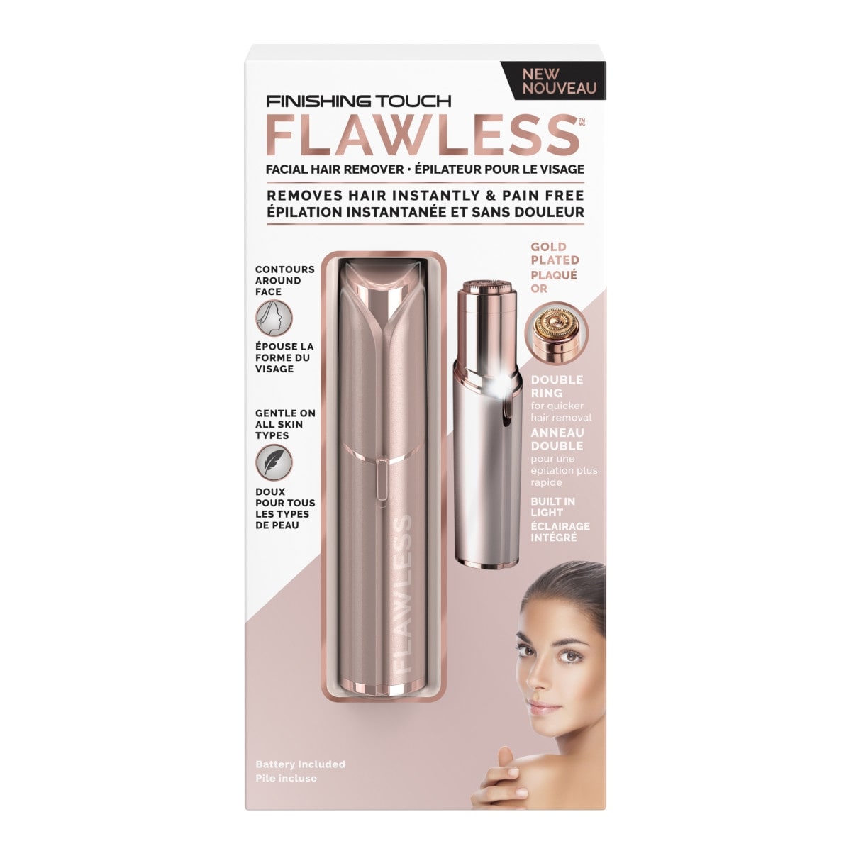 Finishing Touch Flawless Facial Hair Remover, Blush 1 ea, $32.99/1ea