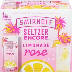 Smirnoff Seltzer limonade rose (Pièce d’identité requise au moment du ramassage) 6x355.0 ml, 0,75 $/100ml