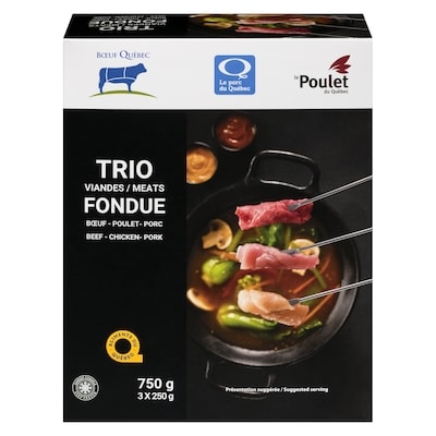 null Viandes fondue bœuf poulet porc 750 g, 3,20 $/100g