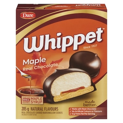 Dare Whippet Maple Cookies 285 g, $1.51/100g