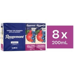 Rougemont Apple Berry Mixed Fruit Juice Boxes 8x200.0 ml, $0.37/100ml