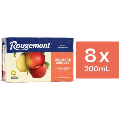 Rougemont Orchard Medley Mixed Fruit Juice Boxes 8x200.0 ml, $0.37/100ml