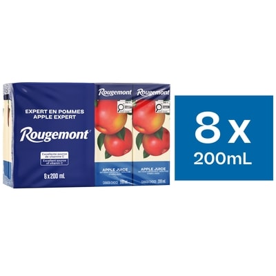 Rougemont Not From Concentrate Apple Juice Boxes 8x200.0 ml, $0.37/100ml