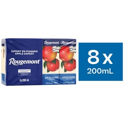 Rougemont Boîtes de jus de pomme non fait de concentré 8x200.0 ml, 0,37 $/100ml