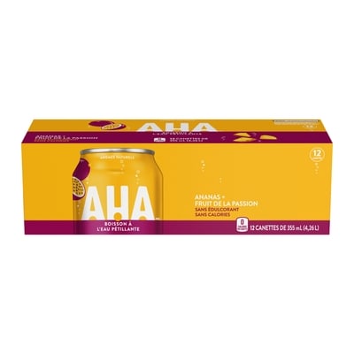 AHA Seltzer Ananas + Fruit de la Passion Fridge Pack Cannettes 12x355.0 ml, 0,16 $/100ml