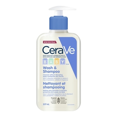 CeraVe Nettoyant et shampooing pour bébé, doux, aux céramides 237 ml, 5,90 $/100ml