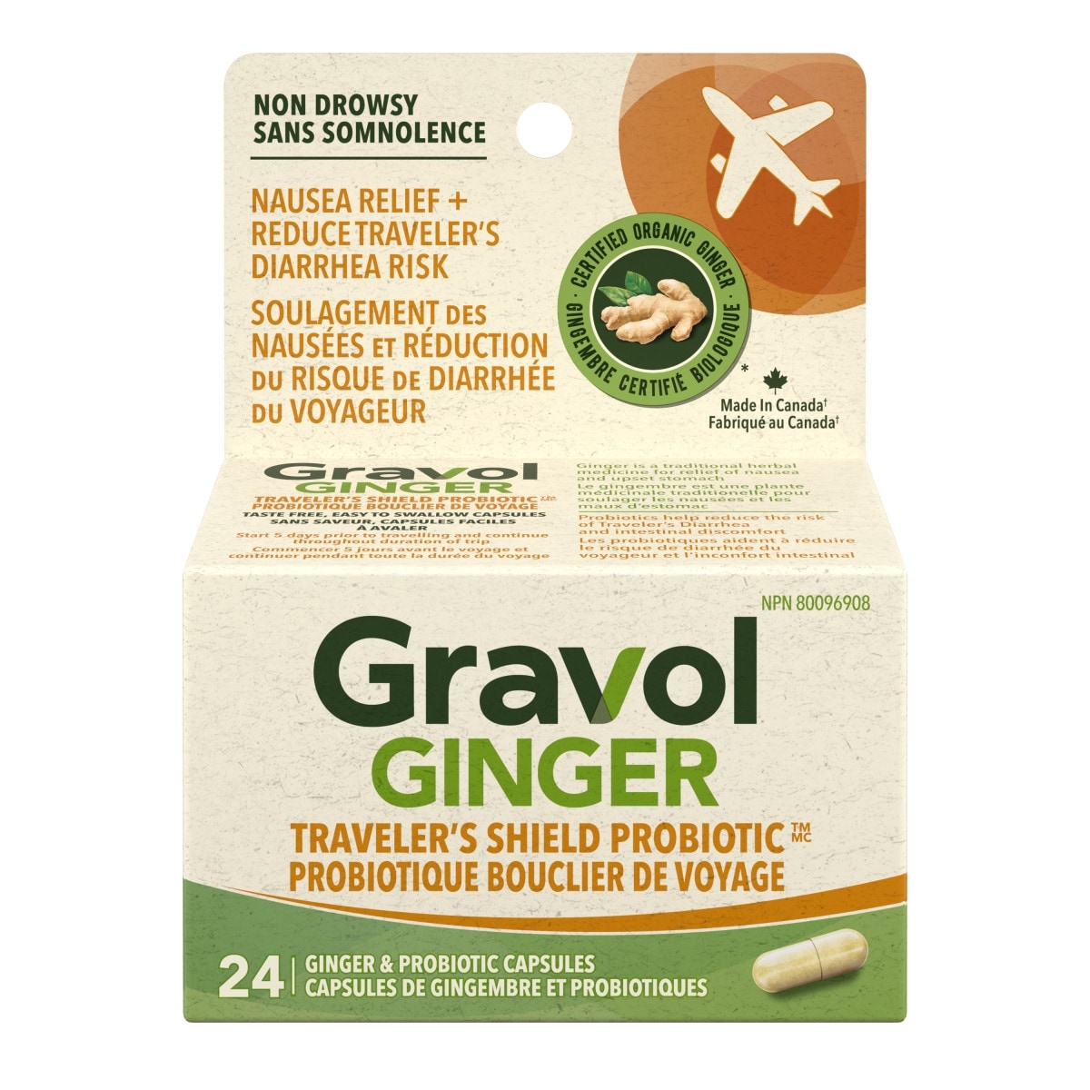 Gravol Ginger Traveler's Shield Probiotic 24 ea, $0.79/1ea
