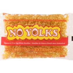 No Yolks Extra Larges Nouilles De Blancs D'Œufs Sans Cholestérol 340 g, 1,03 $/100g