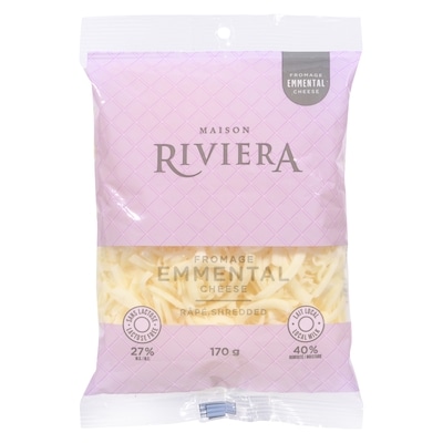 Riviera Shredded 27 % M.F. Emmental Cheese 170 g, $4.88/100g