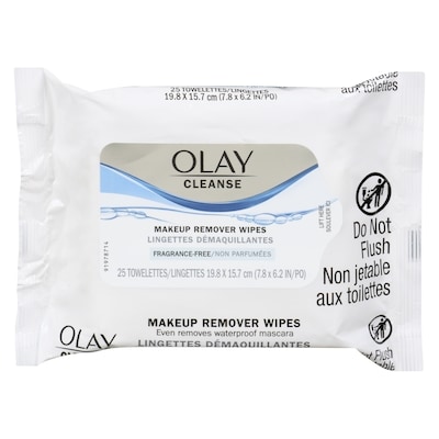 Olay Cleanse, Lingettes démaquillantes, sans parfum, 25 lingettes 25 ea, 0,36 $/1ch