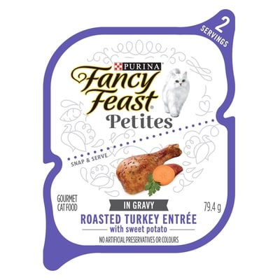 Purina Fancy Feast Petites Roasted Turkey Entrée, Wet Cat Food 79.4 g, $1.75/100g