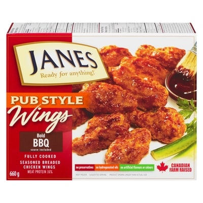 Janes Pub Style Wings Bold Bbq 660 g, $2.27/100g