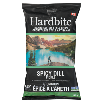 Hardbite Spicy Dill Pickle Handcrafted-Style Chips 150 g, $2.66/100g