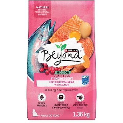 Purina Beyond Grain Free Indoor Cat Wild-Caught Salmon & Egg, Dry Cat Food 1.36 kg, $1.32/100g