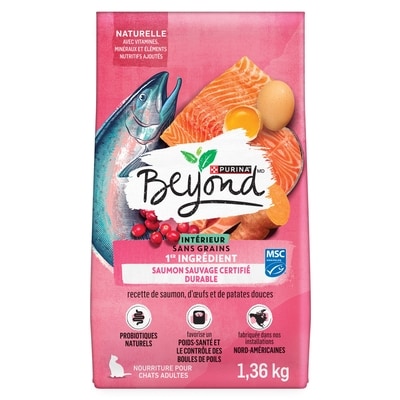 Purina Beyond nourriture sèche pour chats saumon sauvage et œuf pour chats d'intérieur 1.36 kg, 1,10 $/100g