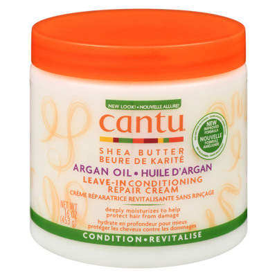 Cantu Revitalisant réparateur sans rinçage à l’huile d’argan 453 g, 4,19 $/100g