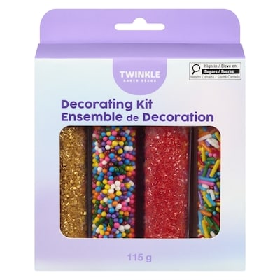 Twinkle Baker Decor Decorating Kit 4 Sprinkles Tube 116 g, $7.32/100g