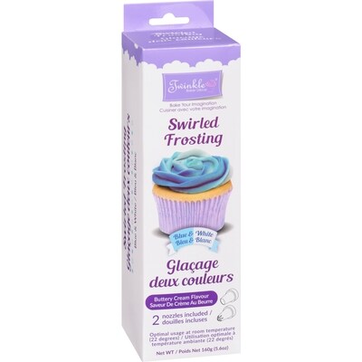 Blue & White Buttery Cream Flavour Swirled Frosting