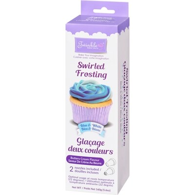 Blue & White Buttery Cream Flavour Swirled Frosting
