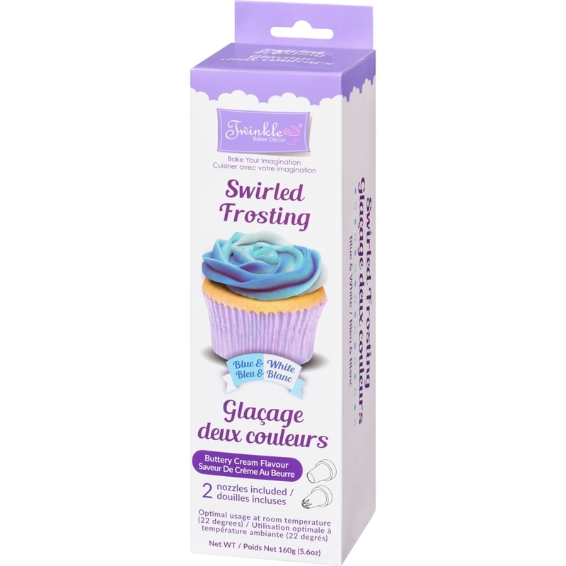 Blue & White Buttery Cream Flavour Swirled Frosting