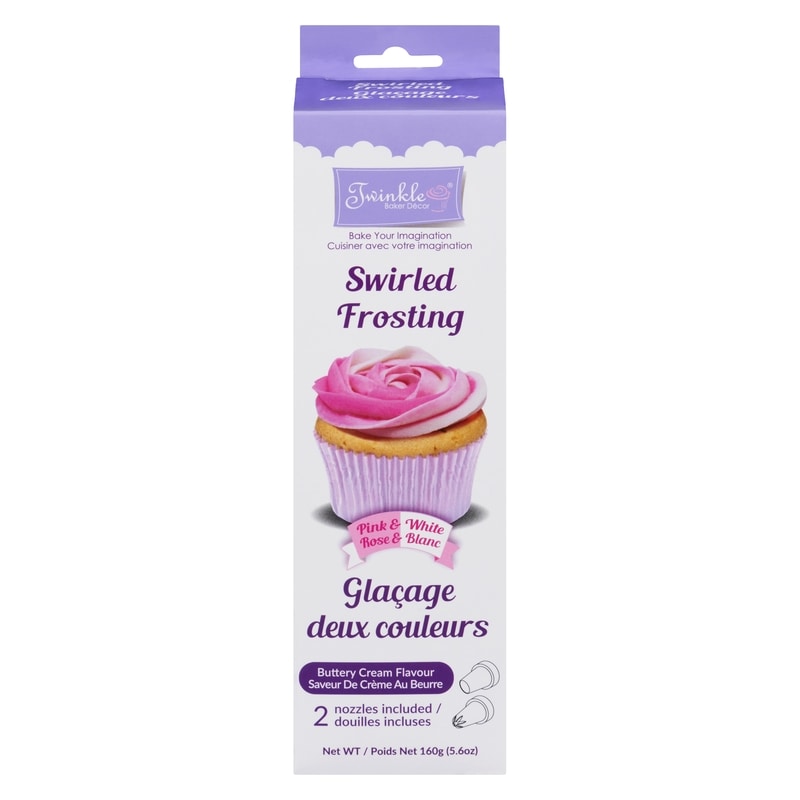 Pink & White Buttery Cream Flavour Swirled Frosting
