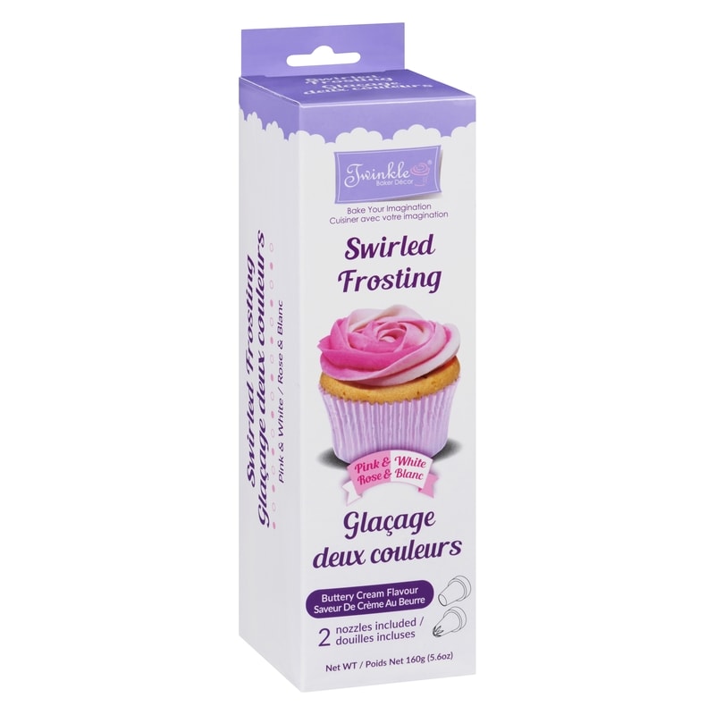 Pink & White Buttery Cream Flavour Swirled Frosting